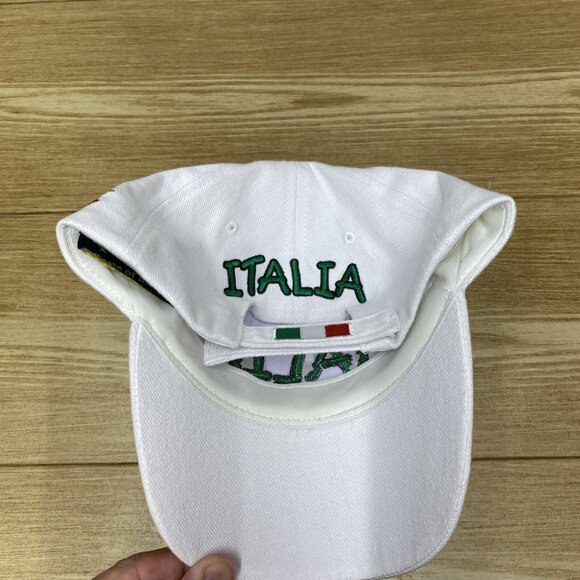 Italia Baseball Cap Embroidered Adjustable Hat Italia Soccer White - Picture 12 of 12